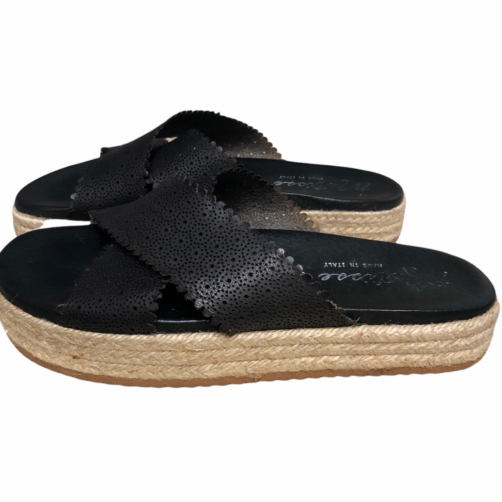 MATISSE Leather Sandals Espadrilles Sz 9M Black - Picture 5 of 10